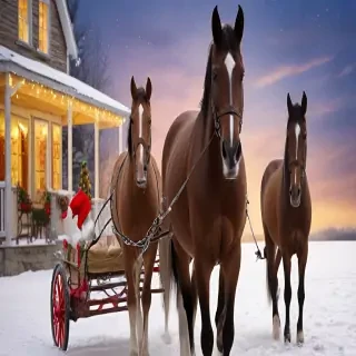 merry christmas images with horses