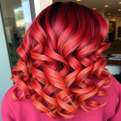 Fiery ombré locks transitioning from deep burgundy roots to bright copper tips, styled in voluminous spiral curls dubbed "Autumn Flame" emanating warmth and passion