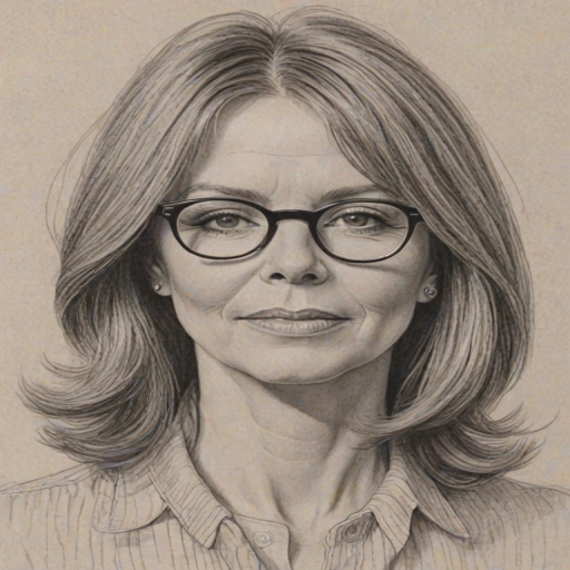 Enticing Diane Keaton, pencil sketch, portrait of Ravishing woman 1966s in glasses, hair style beatnik, outline, clear lines, fine lines, 8k