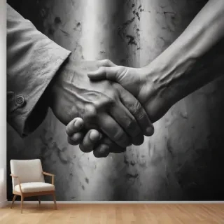 handshake black and white