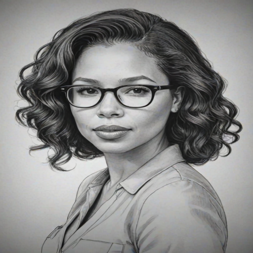 Magnificent Jurnee Smollett-Bell, pencil sketch, portrait of Superb woman 1951s in glasses, hair style beatnik, outline, clear lines, fine lines, 8k