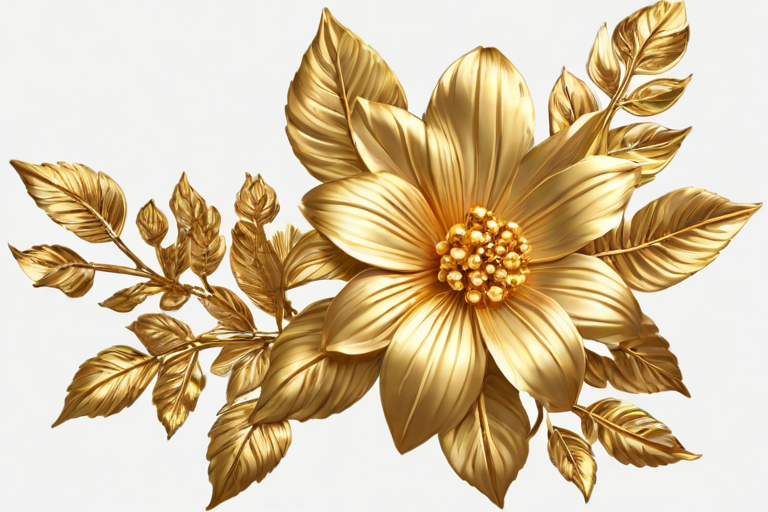 gold flowers png