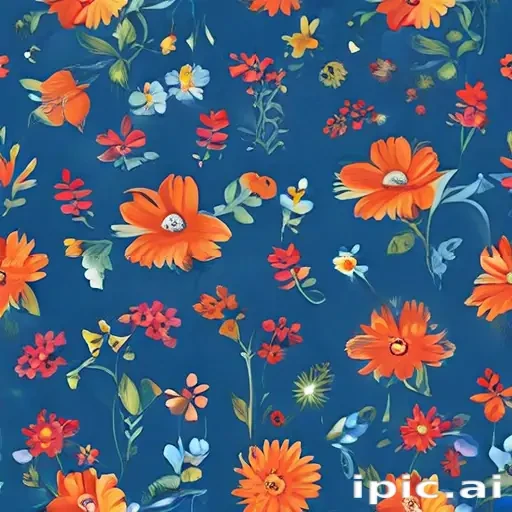 blue background with flowers