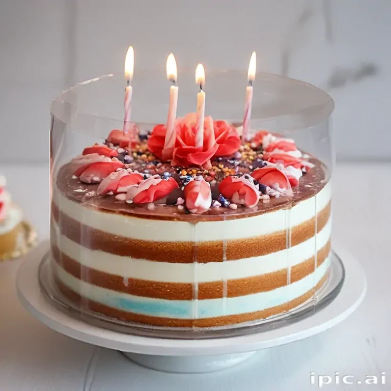 transparent birthday cake