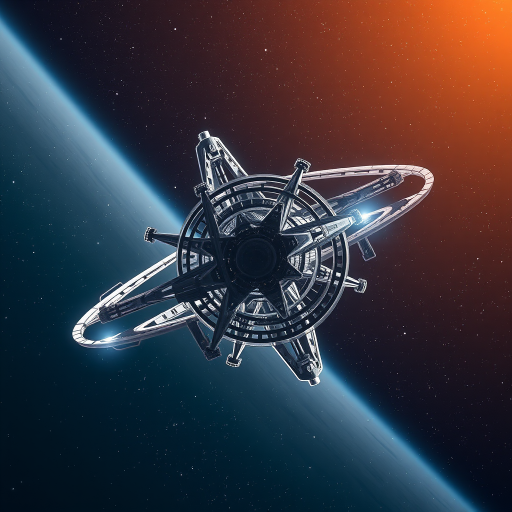 Generate a highly detailed image of a massive space station resembling a Dyson sphere, orbiting a distant planet with a star-filled background, using a DSLR camera with a 24mm lens at f/8 aperture, ISO 200, and a shutter speed of 1/125 seconds, capturing a wide-angle view to enhance depth and clarity.