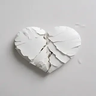 white broken heart