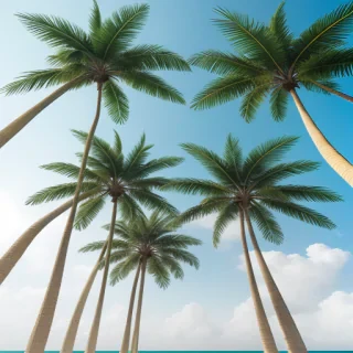 transparent palm trees