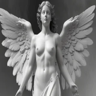 black and white angel