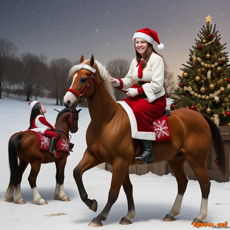pictures of christmas horses