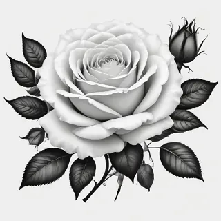 rose clip art black and white