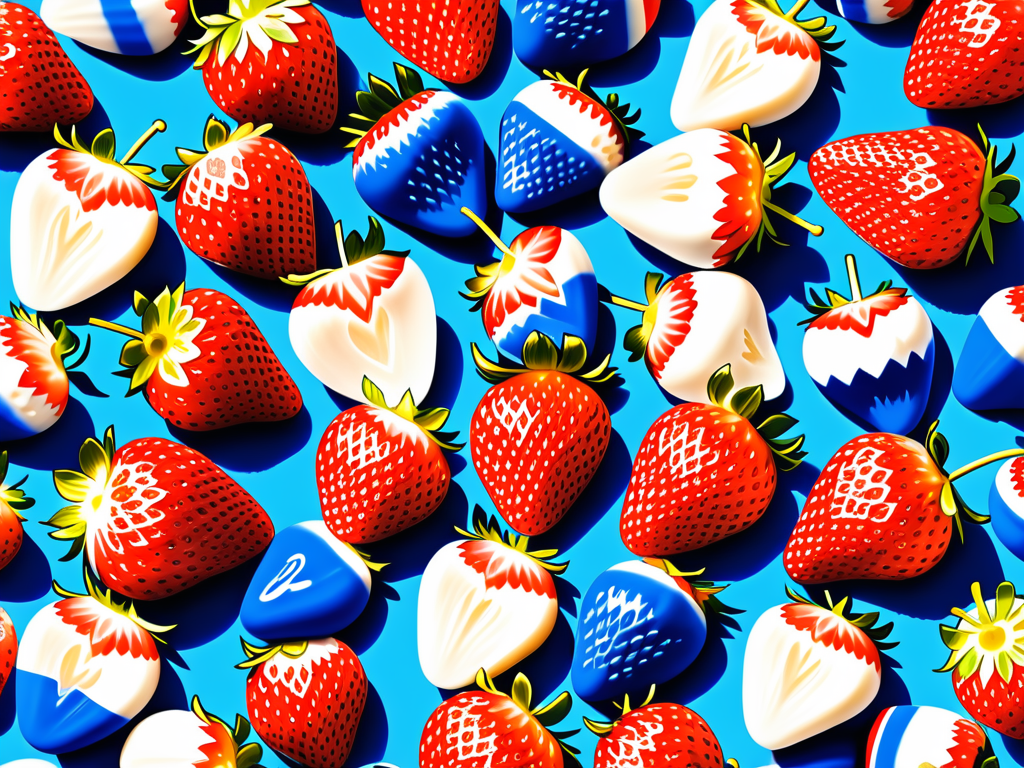 red white and blue strawberries