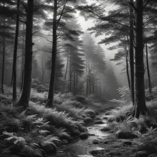 forest clipart black and white