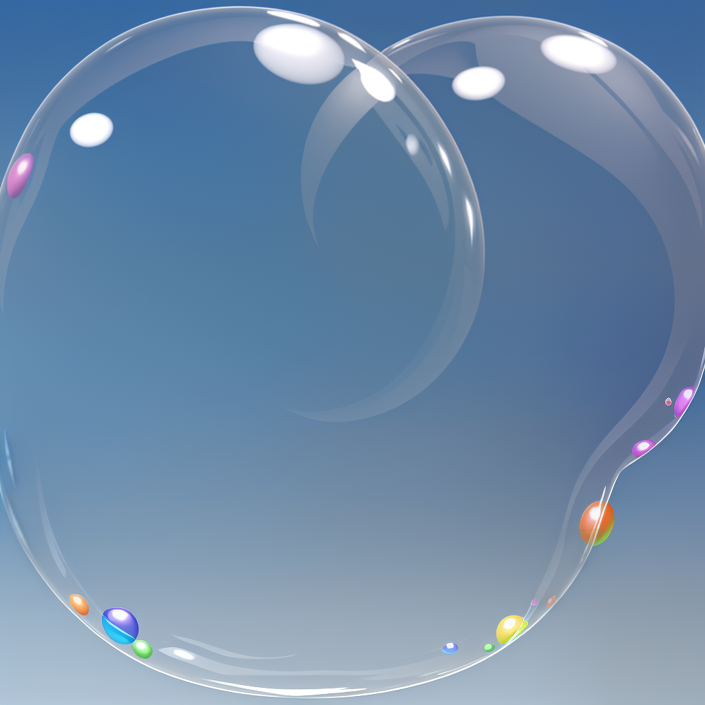 Colorful Soap Bubbles Floating Gracefully Against a Soft Blue Background