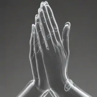 transparent praying hands