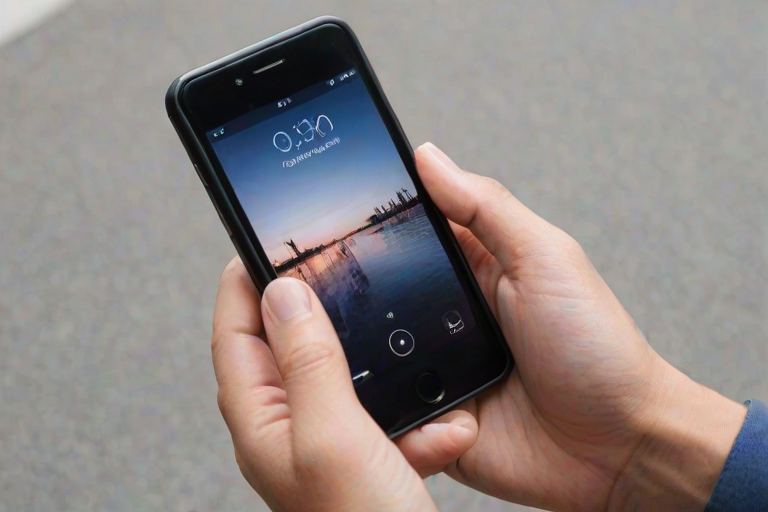 hand holding a phone