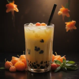 aesthetic boba tea background