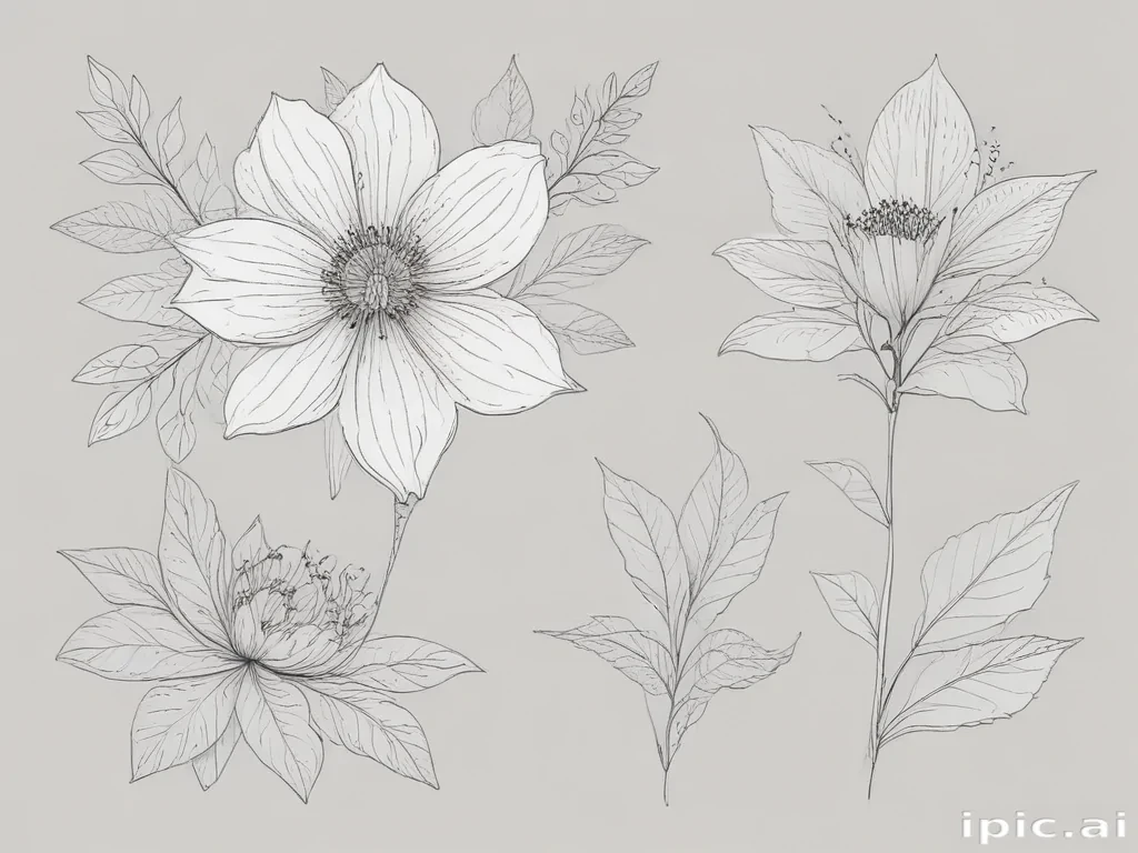 floral line art