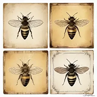 free vintage bee printables
