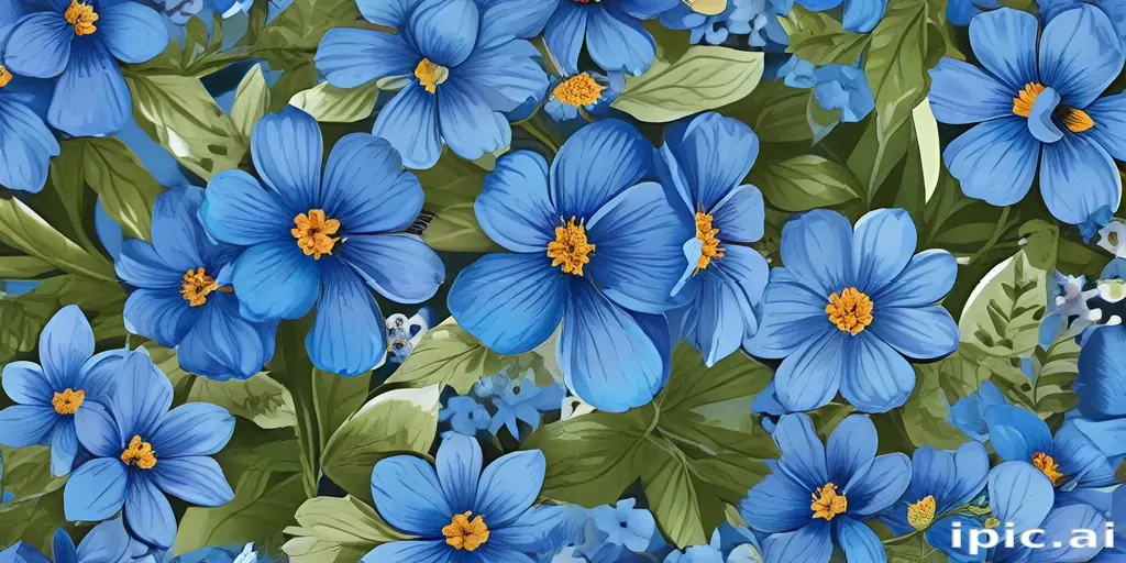 blue flowers clipart