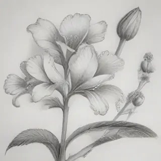 pencil drawings of flowers