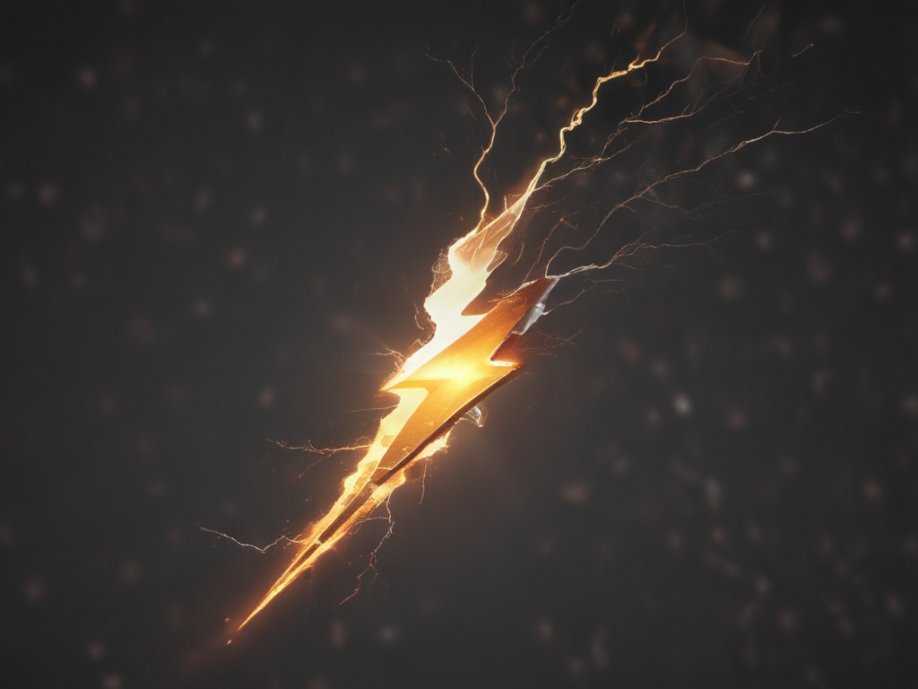 Dynamic and Striking Bolt of Lightning Illuminating a Dark Background