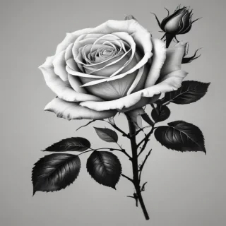 roses clipart black and white
