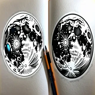 drawings of the moon