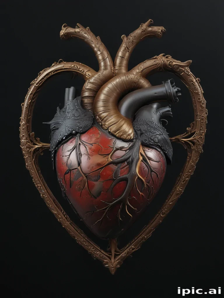 heart with black background