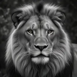 lion black and white