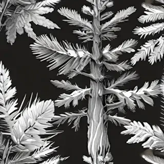 black and white pine tree clip art