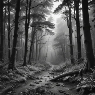forest clipart black and white