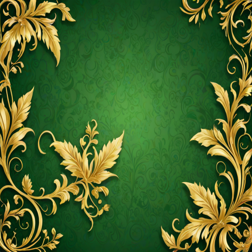 gold and green background