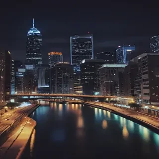 city lights background