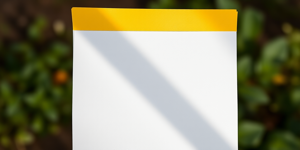 Create a high-resolution image of a blank document with a yellow header at the top using a Canon EOS 5D Mark IV with a 50mm lens, aperture f/2.8, ISO 100, shooting from a straight-on view in natural light.