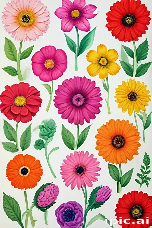 flower color drawings