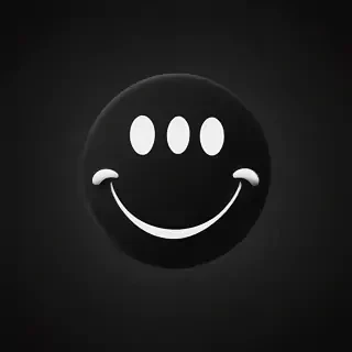 white smiley face black background