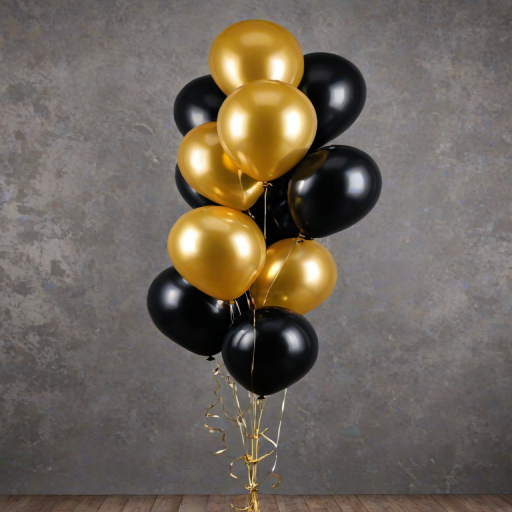 black and gold balloons png