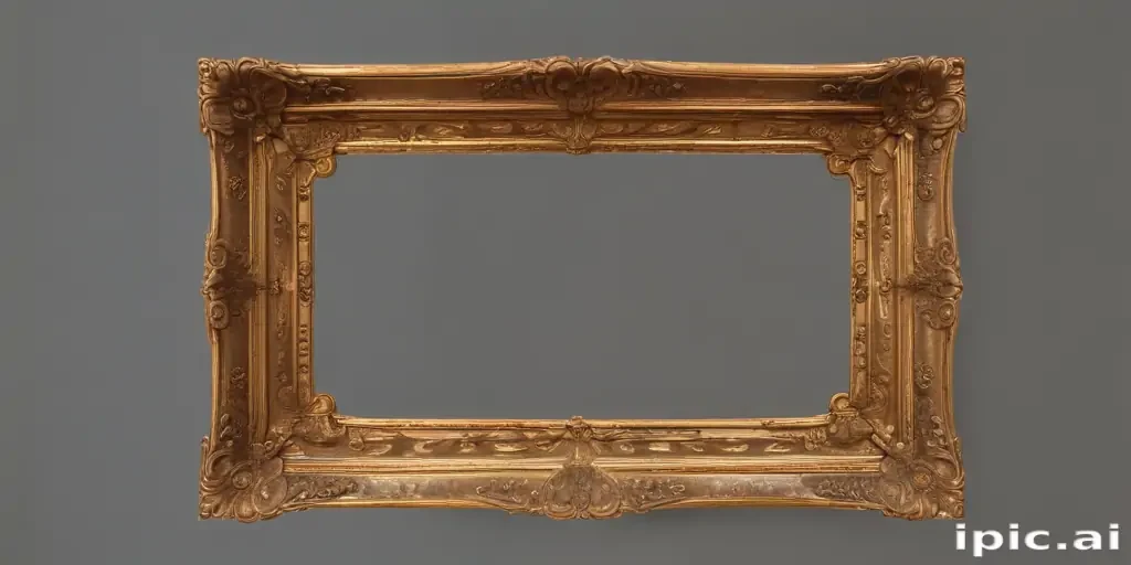 rectangle gold frame png