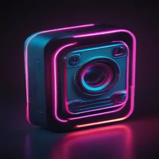 neon instagram logo
