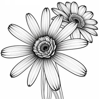 line work flowers