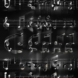 transparent music notes