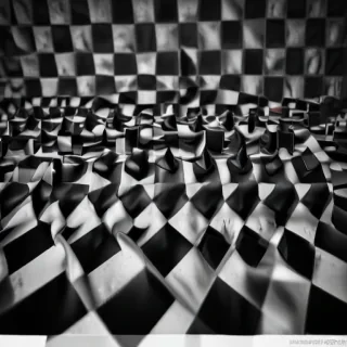 black and white checkered background