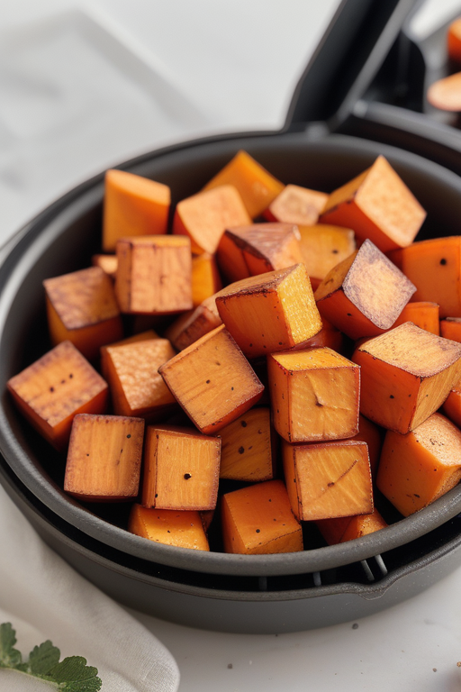 air fry sweet potato cubes