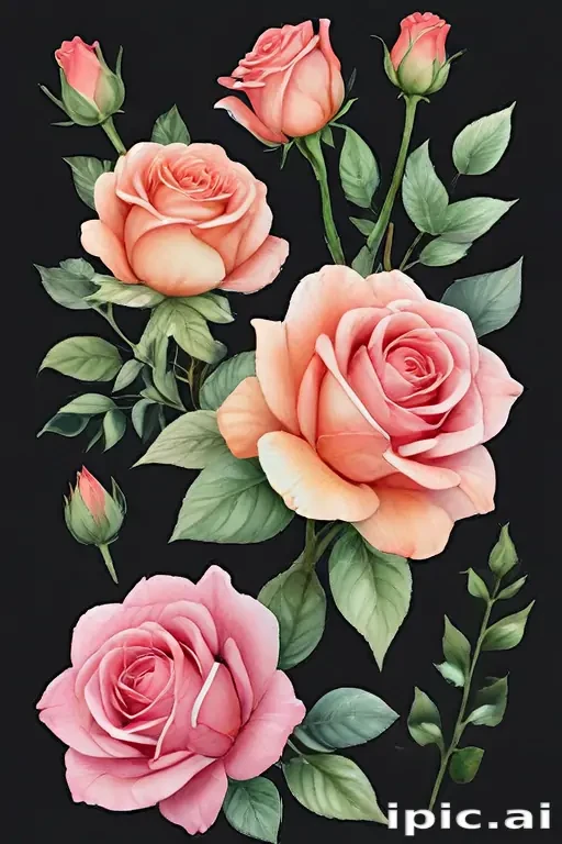 watercolor roses png