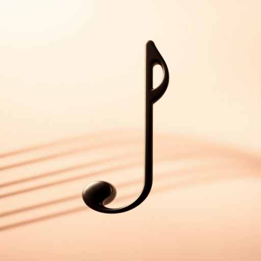 Create a high-resolution vector image of a musical note with a soft gradient background, shot with a 50mm lens at f/2.8, ISO 100, and a shallow depth of field to enhance detail and focus.