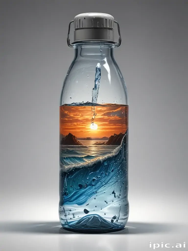 water bottle drawing