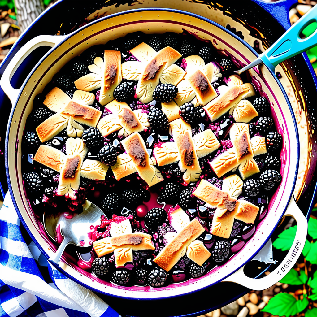 blackberry cobbler in dutch oven