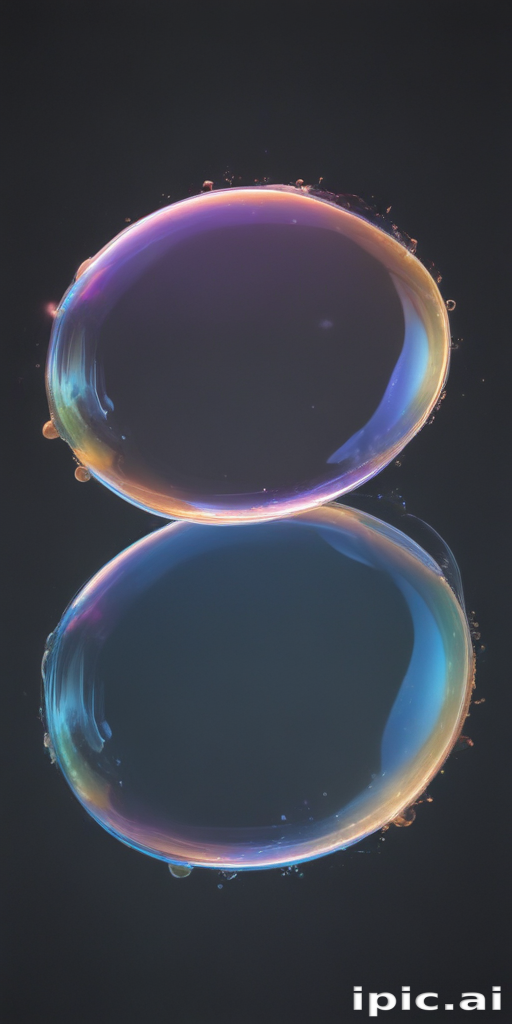 Captivating Reflection of a Colorful Soap Bubble on Dark Surface