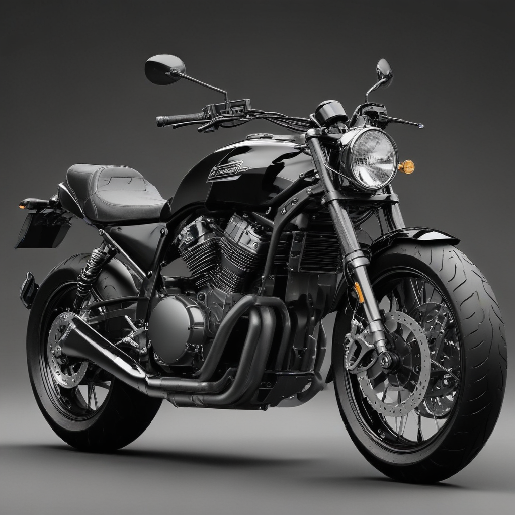 Stylish Black Motorcycle with Sleek Design and Powerful Engine Features