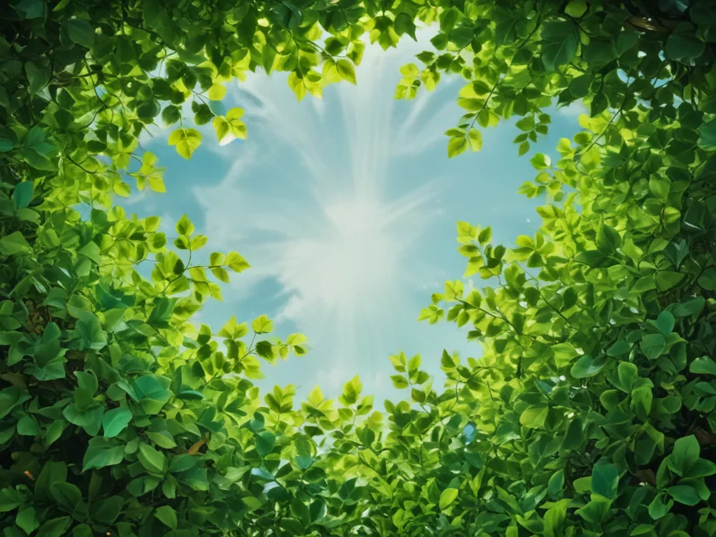 background with green leaves
